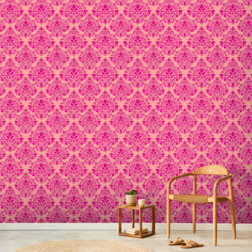 papel de parede arabesco rosa magenta