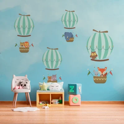 papel de parede balões quarto infantil