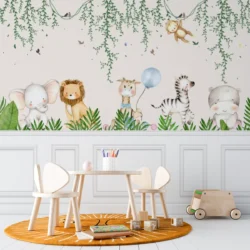 papel de parede infantil selva alegre