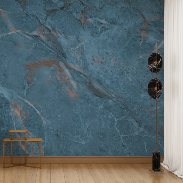 papel de parede mármore azul