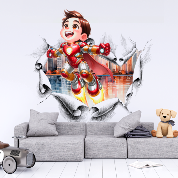 Papel de Parede Mural Infantil Homem de Ferro