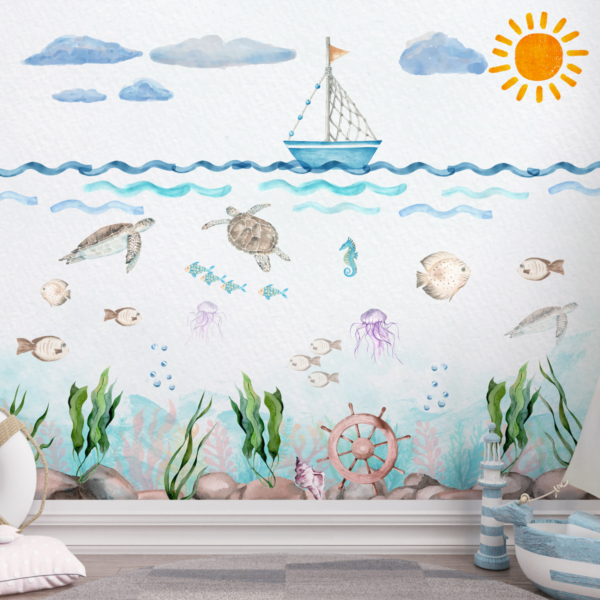 Papel de Parede Mural Infantil Oceano Mágico