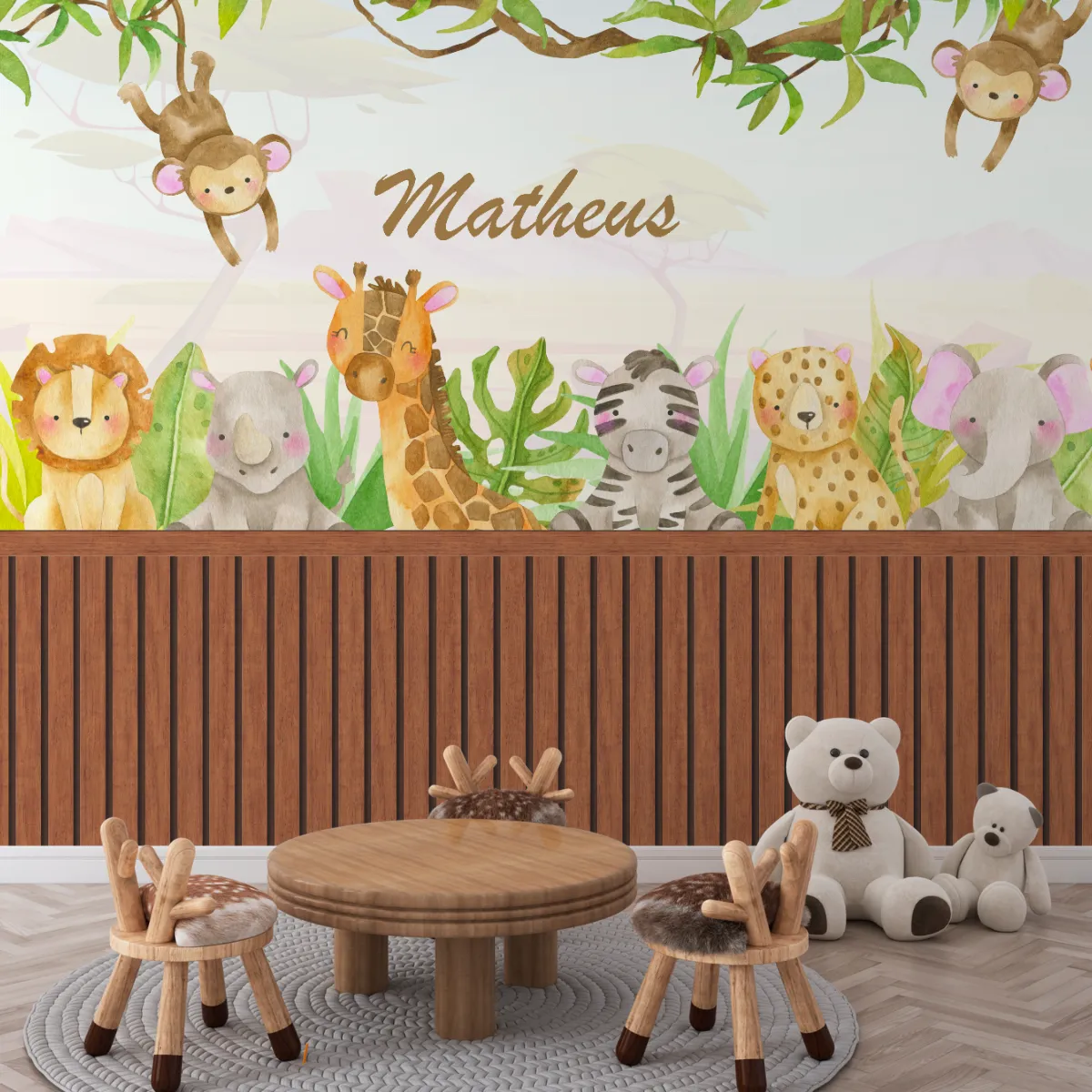 Papel de Parede Mural Infantil Safari Aventura