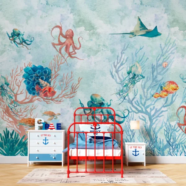 Papel de Parede Mural Infantil Subaquático