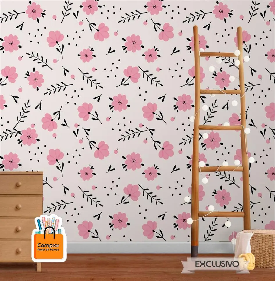 Painel Floral Delicado Quarto Infantil