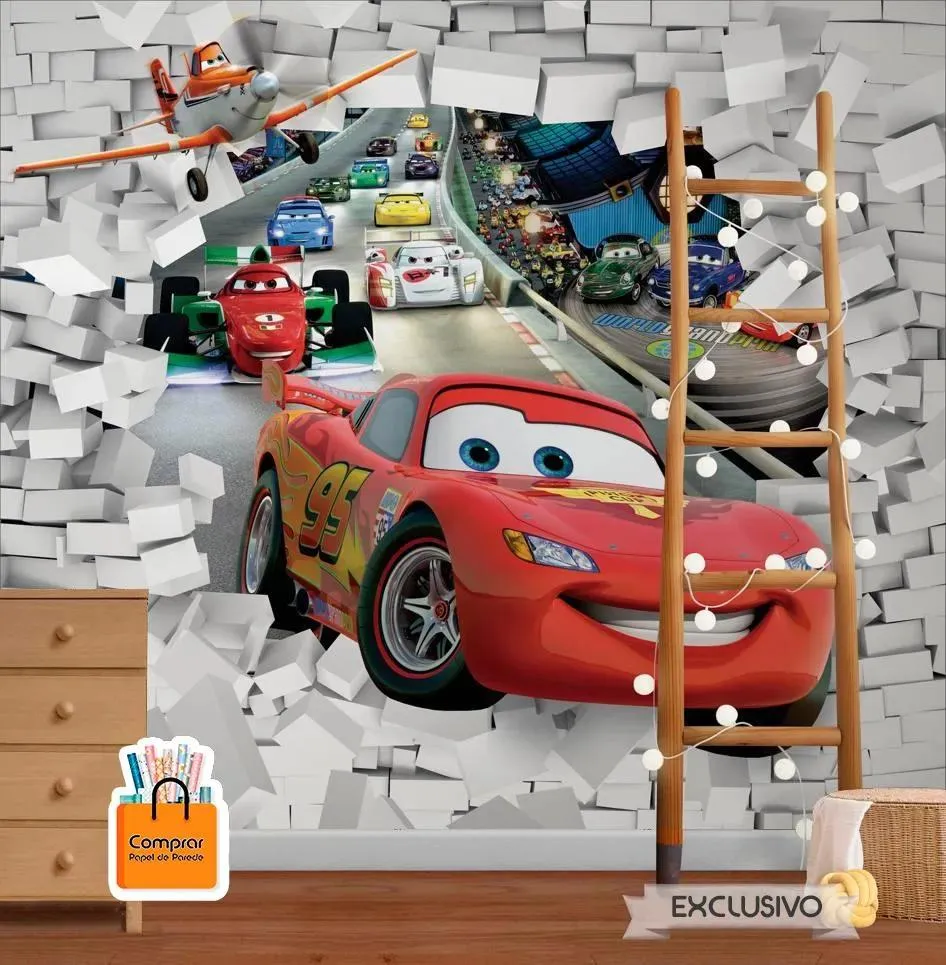 papel de parede infantil corrida carros animados Papel de Parede Mural Infantil com Tema de Corrida de Carros Animados Papel de Parede para Criancas comprar papel de parede.webp
