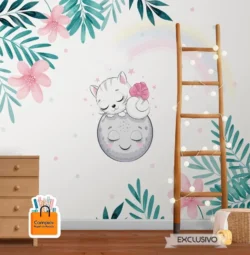 papel de parede infantil lua gato quarto crianca comprar papel de parede Papel de Parede Infantil Lua e Gato Criancas comprar papel de parede.webp