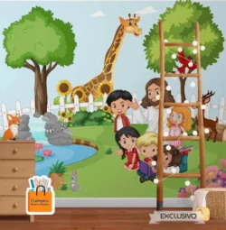 papel de parede infantil natureza animais girafa Papel de Parede Mural Infantil Natureza e Animais Papel de Parede para Criancas comprar papel de parede.webp