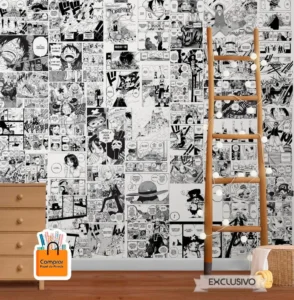 papel de parede manga monocromatico comprar papel de parede Papel de Parede Manga Comics Monocromatico Adolescentes Criancas comprar papel de parede.webp