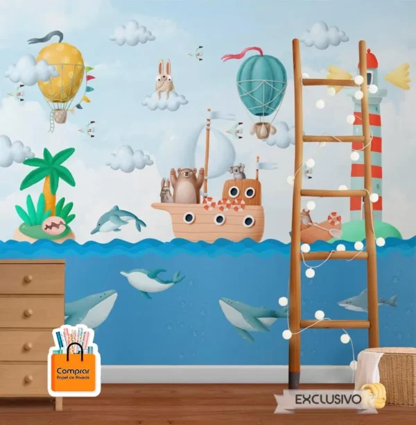 Papel de Parede Infantil Aventura Nautica papel de parede infantil aventura nautica comprar papel de parede.webp