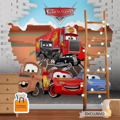Papel de Parede Infantil Tema Carros Animados papel de parede infantil carros animados comprar papel de parede.webp