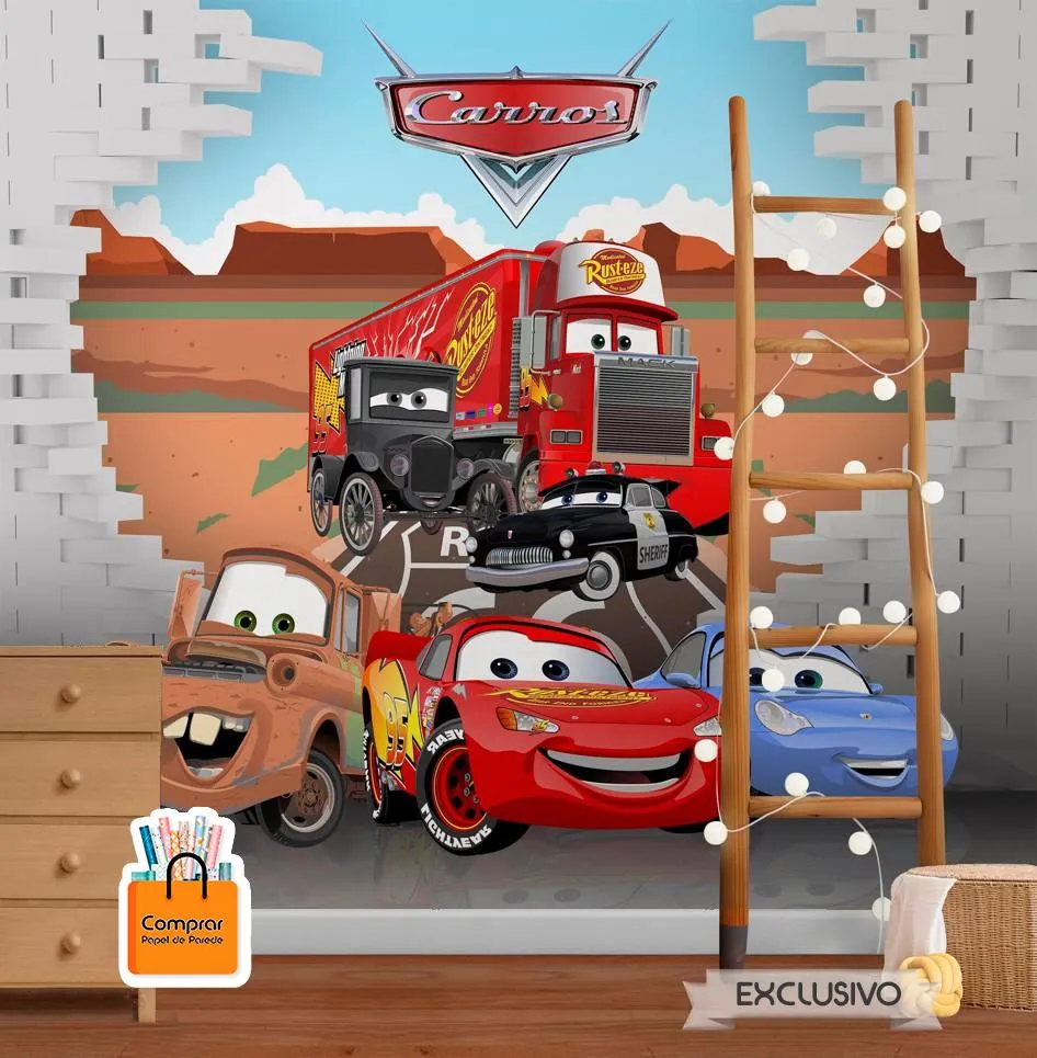 Papel de Parede Infantil Tema Carros Animados papel de parede infantil carros animados comprar papel de parede.webp