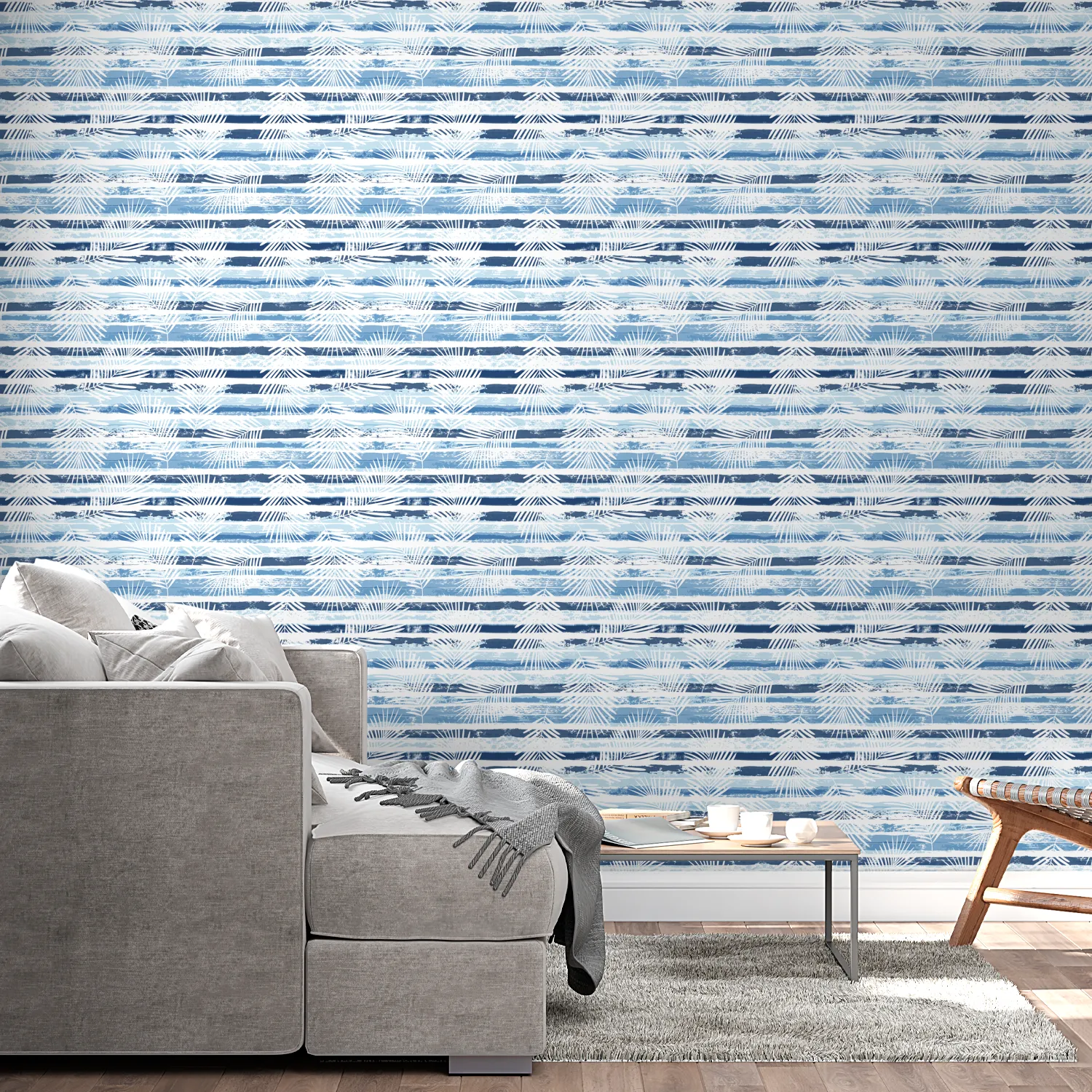 papel de parede de flores azul texturizado