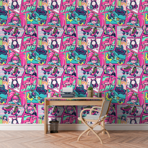 papel de parede anime pop art