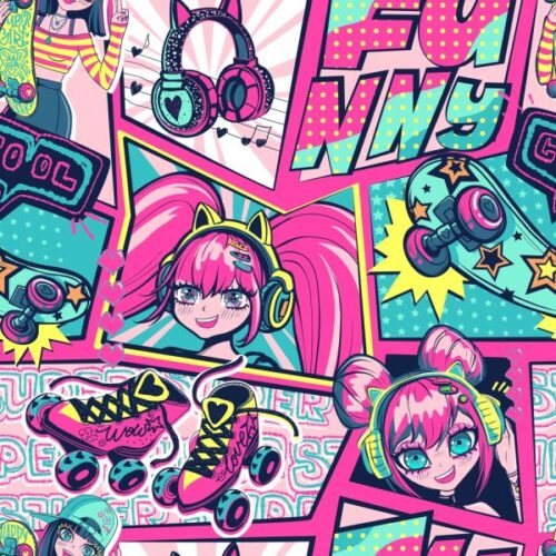 papel de parede anime pop art