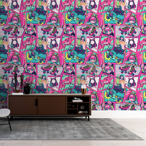 papel de parede anime pop art