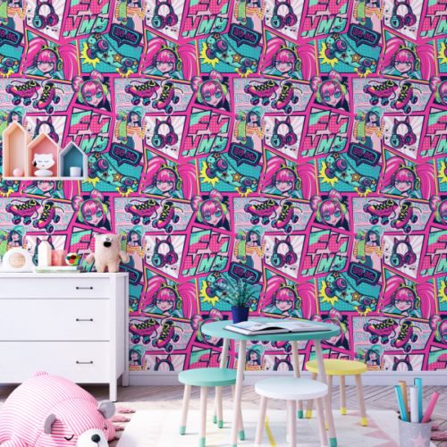 papel de parede anime pop art