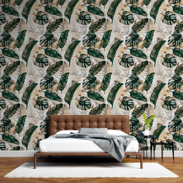 papel de parede estampa tropical