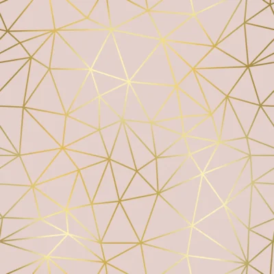 Papel de Parede Geométrico Zara Bege e Dourado
