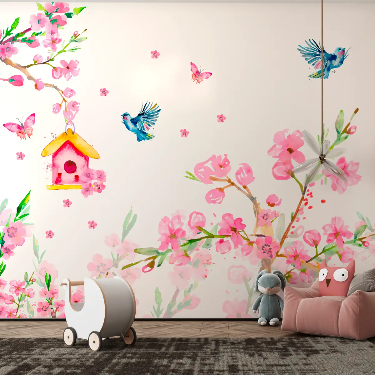 papel de parede mural floral