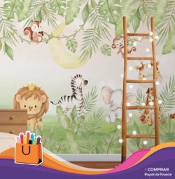 papel parede selva encantada infantil comprar Papel de Parede Selva Encantada Infantil bebe criancas comprar papel de parede 600x612